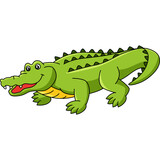 Fototapeta Dinusie - Crocodile Cartoon Colored Clipart Illustration