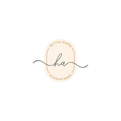 H A HA Initial handwriting logo template vector