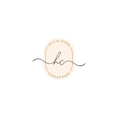 H C HC Initial handwriting logo template vector