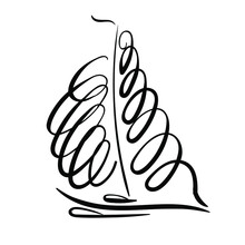 Logo Sailing Sports Yacht Ship Maritime Transport Yacht Club Shop  - Calligraphic Swirls Black White Hand Drawn Digital Graphic Vector Illustration 