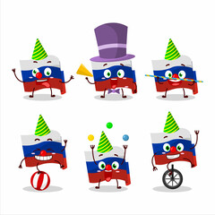 Sticker - Cartoon character of russia flag with various circus shows