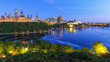 View of Parliament Hill in Ottawa at Blue Hour