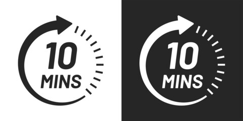 Poster - 10 mins time circle icon vector illustration.