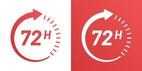 Aufkleber - 72 hours delivery service icon vector illustration.