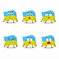 Sticker - Character cartoon of ukraine flag with scared expression