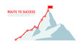 © VRTX - Mountain climbing route to the top. Business path is on the way to  concept of success. Mountain top. Climbing route to the top of the cliff. Vector illustration
