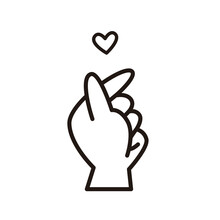 Love Sign Vector Image Icon. Symbol Of Hand And Heart.