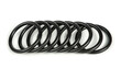 © Вячеслав  - Hydraulic and pneumatic o-rings in black in different sizes on a white background. Various seals for plumbing. Sealing rings for hydraulic connections.