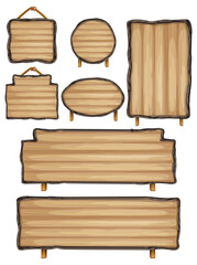 Wall Mural - Set of wooden sign banner