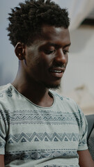 Poster - Close up of black person typing on laptop keyboard enjoying free time after remote work. African american entrepreneur using device for online communication while browsing internet.