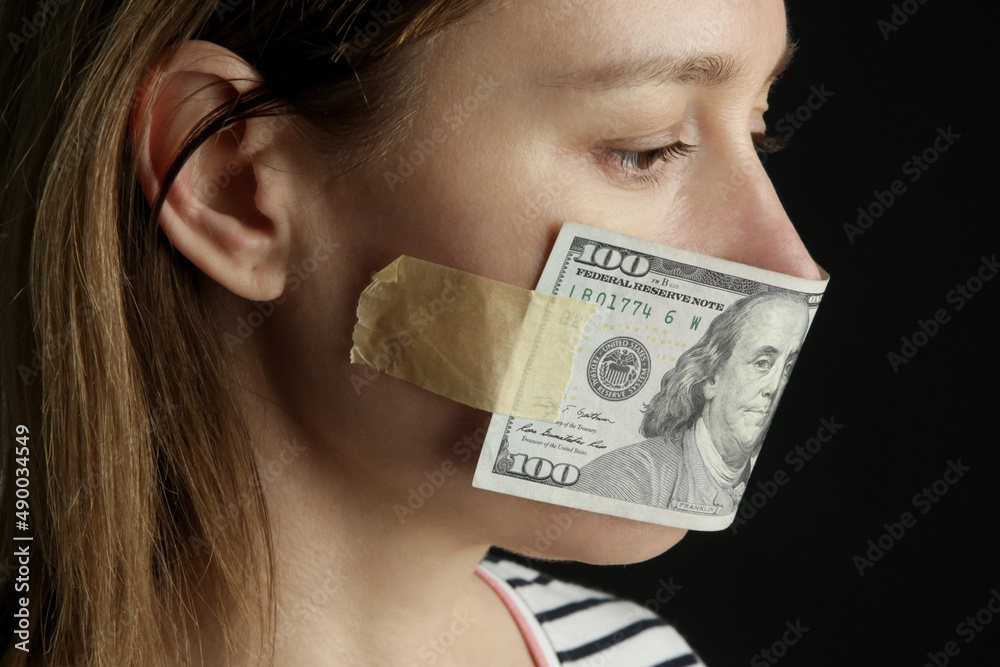Woman who don't talk because of the money.