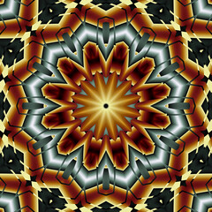 Wall Mural - 3d effect - abstract polygonal mandala style pattern