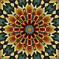 Wall Mural - 3d effect - abstract polygonal mandala style pattern