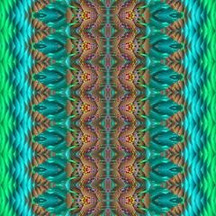 Wall Mural - 3d effect - abstract geometric fractal pattern