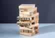 The text on the wooden blocks RENTER'S INSURANCE