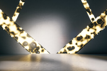 Aufkleber - Creative product presentation background with glowing lines. Mock up place. 3D Rendering.
