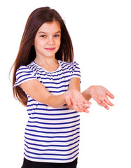 Wall Mural - Portrait of a charming little girl smiling at camera