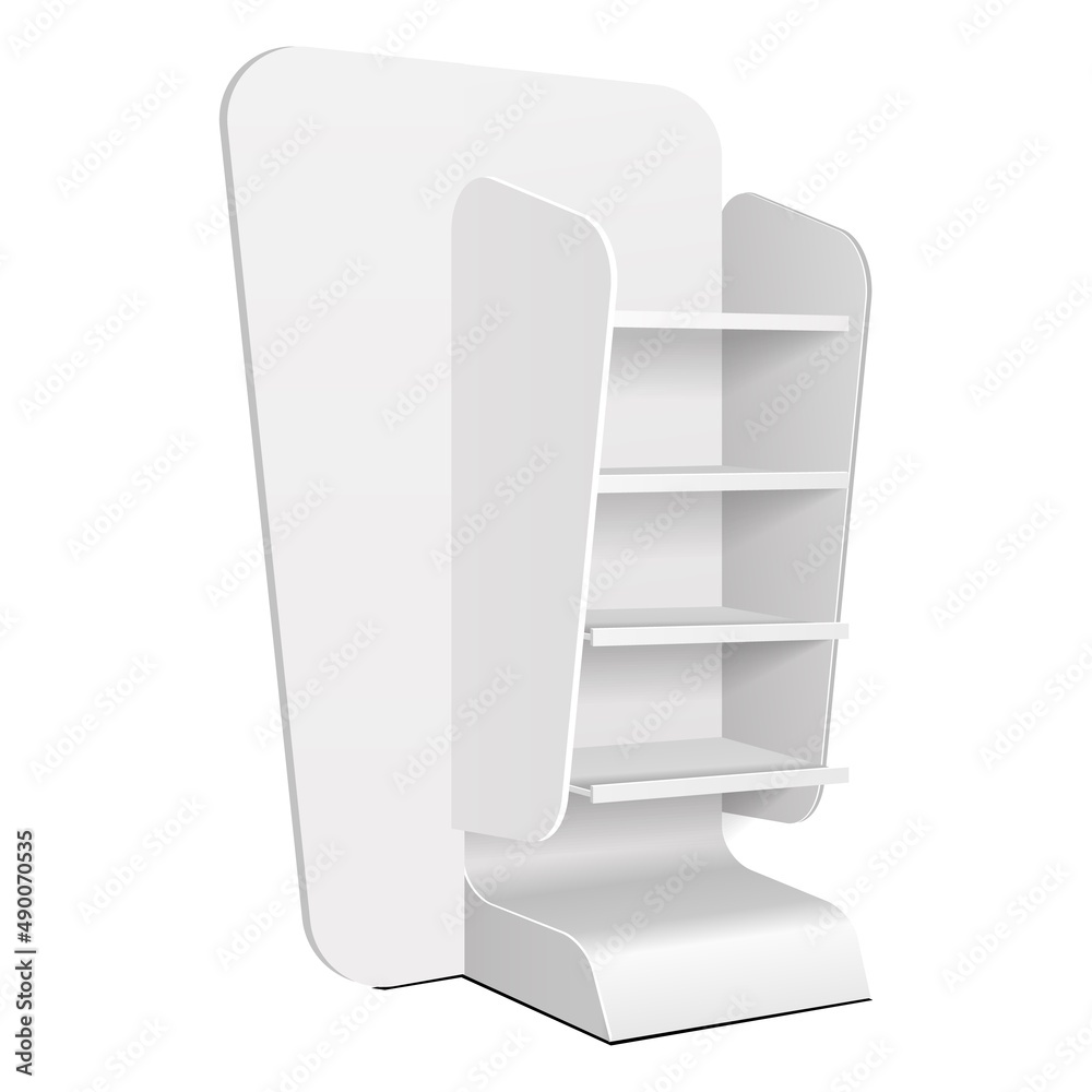 Cardboard Retail Shelves Floor Display Rack For Supermarket Blank Empty ...