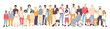 © Stafeeva - Multicultural group of fathers with kids. Flat vector illustration.