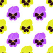 Vector summer pattern with violets flowers.