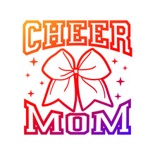 Cheer Mom Illustration Clip Art Design Shape. Cheerleading Bow Silhouette Icon Vector.
