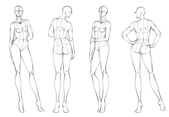fashion figure ten heads design template croquis wearing bodice