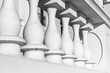 White balcony balusters. Classical architecture