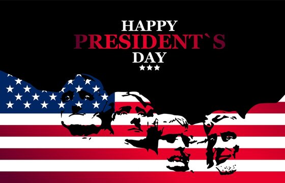 Happy President's day design background with USA Flag.Federal holiday in America. 