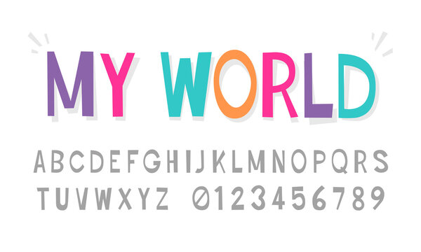 Playful Kids Typography. Modern Cut Out Font.