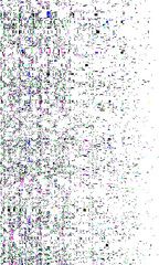 Poster - Glitch frame. Display error background. Glitch screen border. Computer screen digital noise. TV signal fail.