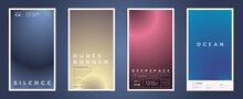 Abstract Neo Space Vertical Stories, Gradient Cover Template Design Set For Poster, Social Media Post And Stories Banner. Science Duotone Foggy Gradient Decor Post. Vector Technology Dark Set.
