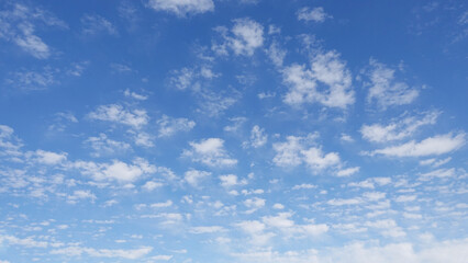 Wall Mural - puffy white clouds and blue sky suitable for background or sky subsitution