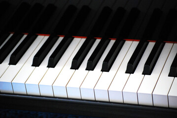 Sticker - Closeup of the black and white keyboard of a classical piano