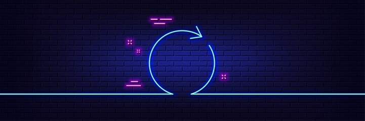 Aufkleber - neon light glow effect. refresh line icon. rotation arrow sign. reset or reload symbol. 3d line neon