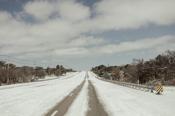 Sticker - Beautiful shot of a ranch covered in snow in winter