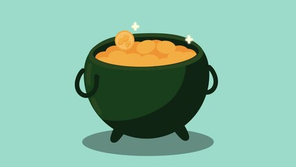 Sticker - saint patricks day treasure cauldron