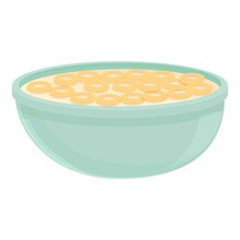 Cereal Breakfast Yogurt Icon Cartoon Vector. Milk Bowl. Chocolate Corn