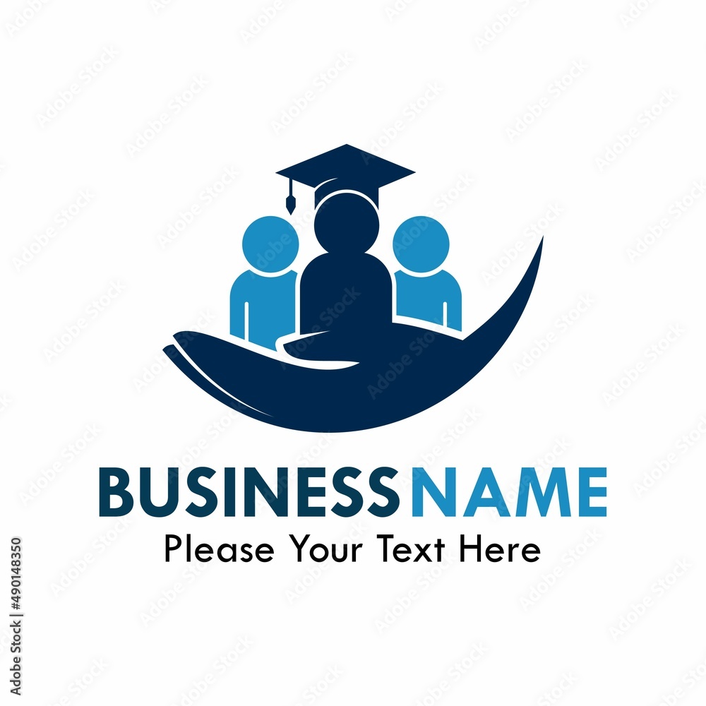 Student with hands logo template illustration Stock Vector | Adobe Stock