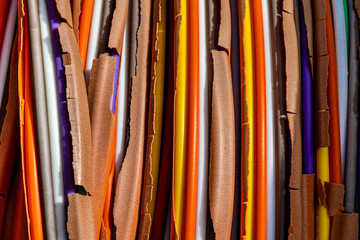 Wall Mural - Colorful heat shrink tubing wires texture background