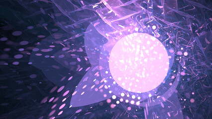 Aufkleber - 3d rendering of an abstract, cyberpunk glitch fractal background with neon light effect