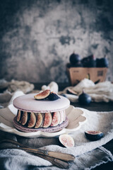 Poster - Vertical shot of tasty baked pastry on a classy floral platter