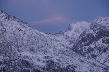 Wall Mural - Golden hour during the polar night in the Arctic Circle