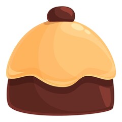 Poster - Milk cream chocolate icon cartoon vector. Cocoa candy. Dark piece