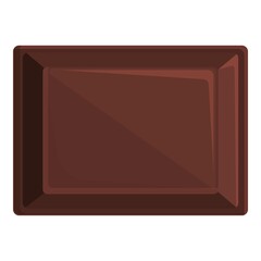 Poster - Chocolate bar block icon cartoon vector. Cocoa candy. Dark piece