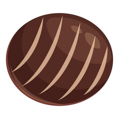 Poster - Chocolate milk candy icon cartoon vector. Cocoa piece. Broken dark