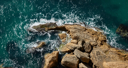 Canvas Print - View of the Cliffs of Barbate and Barbate Beach in Cadiz, Spain