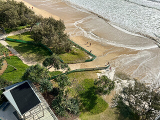 Canvas Print - Aerial view of a beautiful beach at summertime