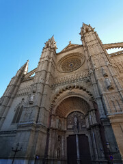 Sticker - Low angle shot of a cathedral in Palma de Mallorca, Balearic Islands, Spain