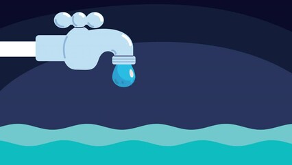 Poster - world water day with faucet tap