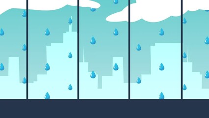 Wall Mural - world water day with rain scene